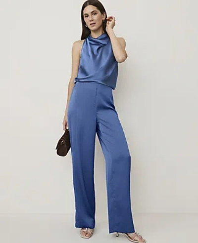 Ann Taylor The Petite Side Zip Straight Pant In Ocean Oasis