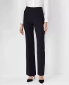 Ann Taylor The Petite High Rise Side Zip Trouser Pant In Fluid Crepe In Black