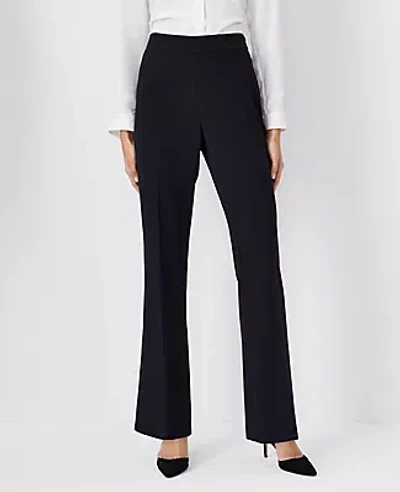 Ann Taylor The Petite High Rise Side Zip Trouser Pant In Crepe - Curvy Fit In Black
