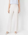 Ann Taylor The Petite High Rise Side Zip Trouser Pant In Fluid Crepe In Ivory Whisper