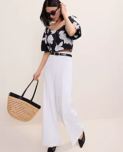 Ann Taylor The Petite Side Zip Wide-leg Pant In Black