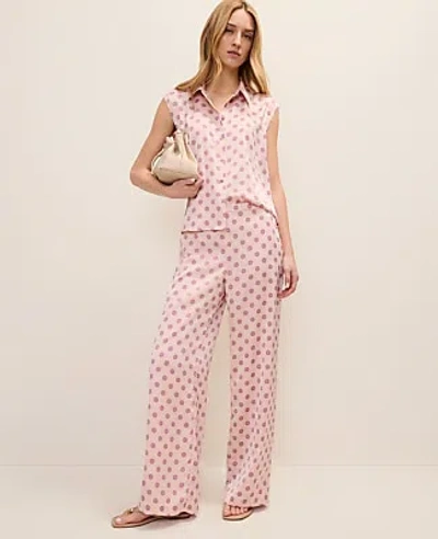 Ann Taylor The Petite Side Zip Wide-leg Pant In Pink