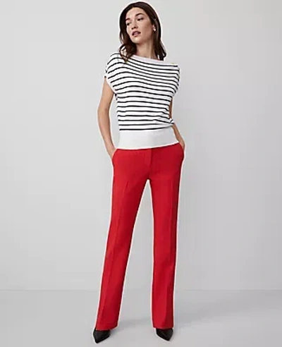 Ann Taylor The Petite Sophia Straight Pant In Bright Cherry