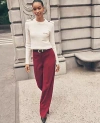 Ann Taylor The Petite Statement Palazzo Pant In Burgundy