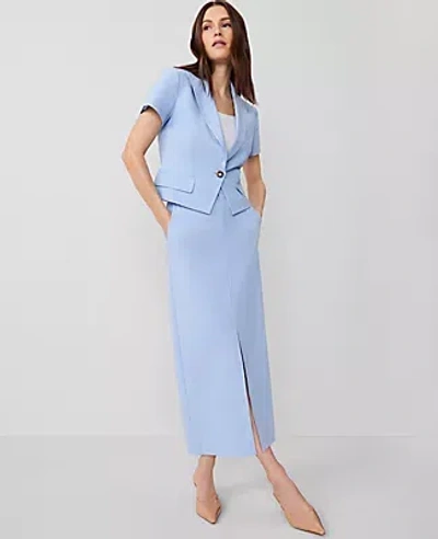 Ann Taylor The Petite Trouser Column Midi Skirt In Brisk Blue