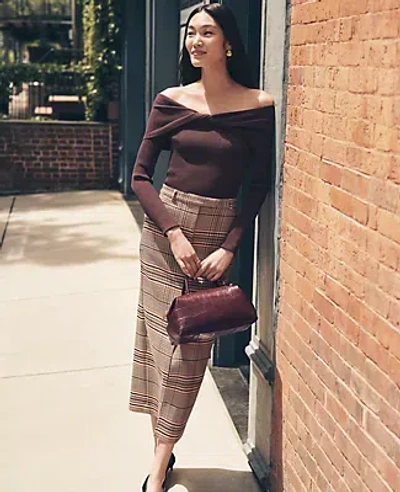 Ann Taylor The Petite Trouser Column Midi Skirt In Brown