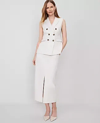 Ann Taylor The Petite Trouser Column Midi Skirt In Tan Texture