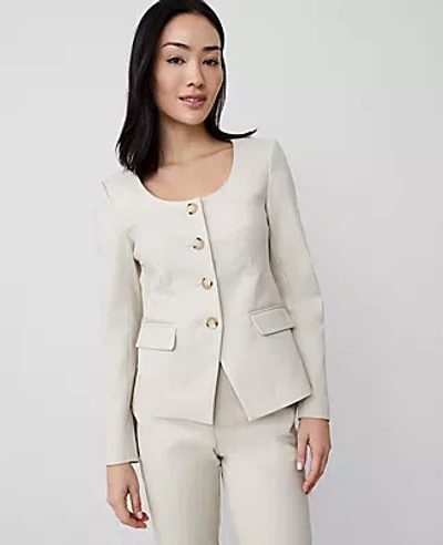 Ann Taylor The Petite U-neck Jacket In Tahini