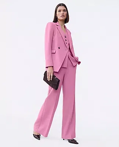 Ann Taylor The Petite Wide-leg Flare Trouser In Pink
