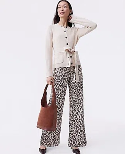 Ann Taylor The Petite Wide-leg Jean In Animal Print
