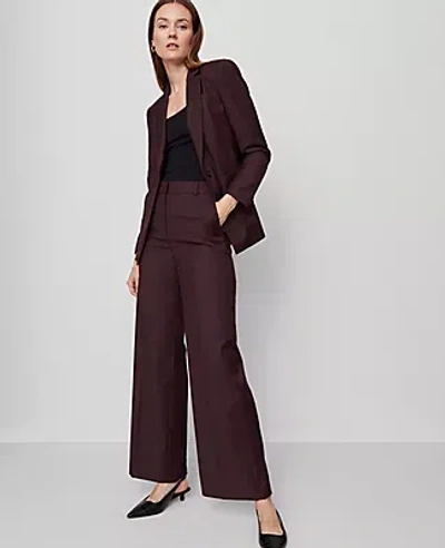 Ann Taylor The Petite Wide-leg Pant In Burgundy