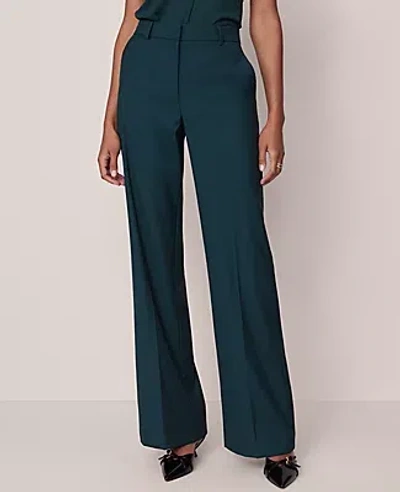 Ann Taylor The Petite Wide-leg Pant — Curvy Fit In Green