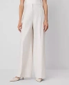Ann Taylor The Petite Wide-leg Pant — Curvy Fit In Tan Texture