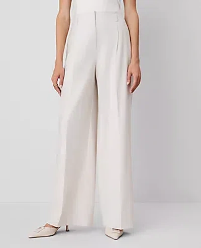 Ann Taylor The Petite Wide-leg Pant — Curvy Fit In Tan Texture