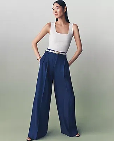 Ann Taylor The Petite Wide-leg Pant In Royal Indigo