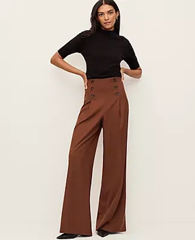 Ann Taylor The Petite Wide-leg Sailor Pant In Brown
