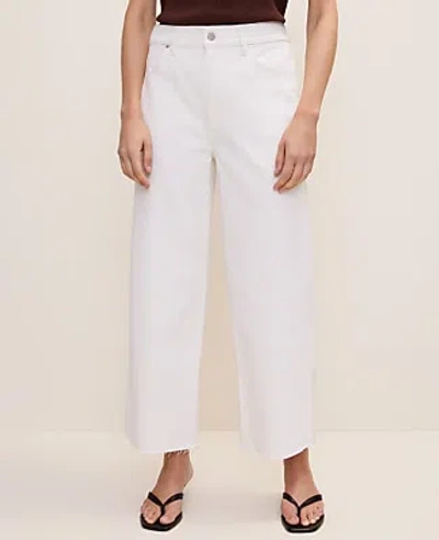 Ann Taylor The Petite Wide-leg Crop Jean — Curvy Fit In White