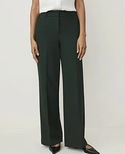 Ann Taylor The Petite Wide-leg Pant In Dark Forest Green