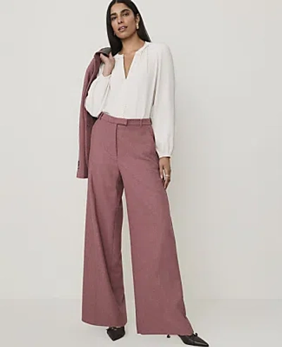 Ann Taylor The Petite Wide-leg Pant In Deep Rosy Tan