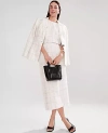 Ann Taylor The Petite Windowpane Midi Skirt