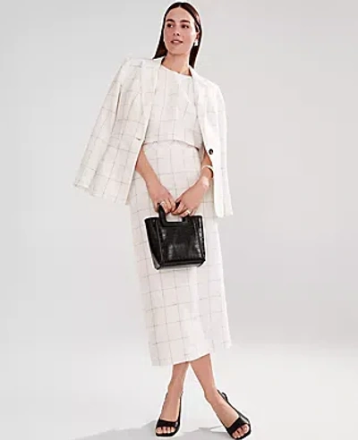 Ann Taylor The Petite Windowpane Midi Skirt