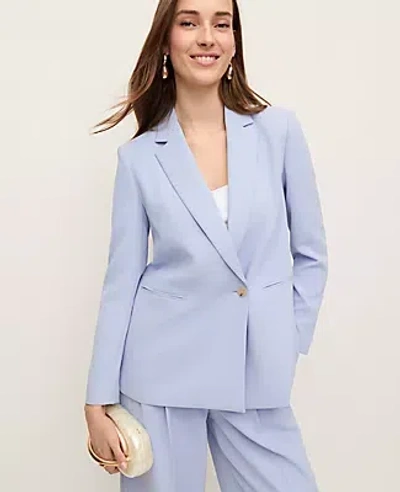 Ann Taylor The Petite Wrap Effect Blazer In Blue