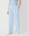 Ann Taylor The Pleated High Rise Wide Leg Pant In Perfect Sky