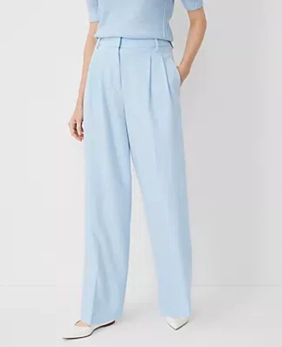 Ann Taylor The Pleated High Rise Wide Leg Pant In Perfect Sky
