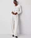Ann Taylor The Petite Pleated Wide-leg Pant In Dusty Ivory Melange