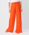 Ann Taylor The Pleated Wide Leg Pant In Flame Azalea