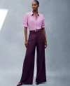 Ann Taylor The Pleated Wide-leg Pant In Plum Rose