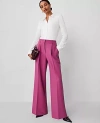 Ann Taylor The Pleated Wide Leg Pant In Plush Mauve