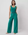 Ann Taylor The Pleated Wide-leg Pant In Shady Glade
