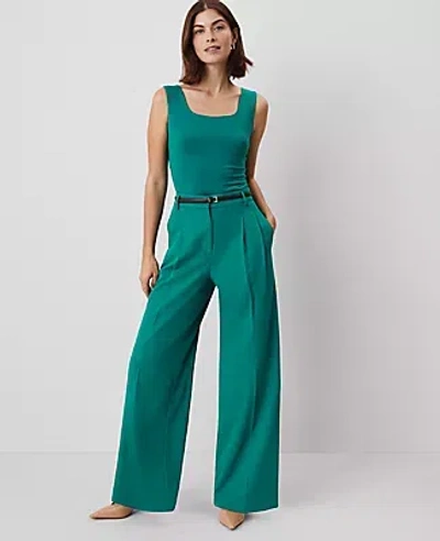 Ann Taylor The Pleated Wide-leg Pant In Shady Glade
