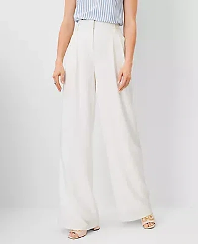 Ann Taylor The Pleated Wide Leg Pant In Winter White