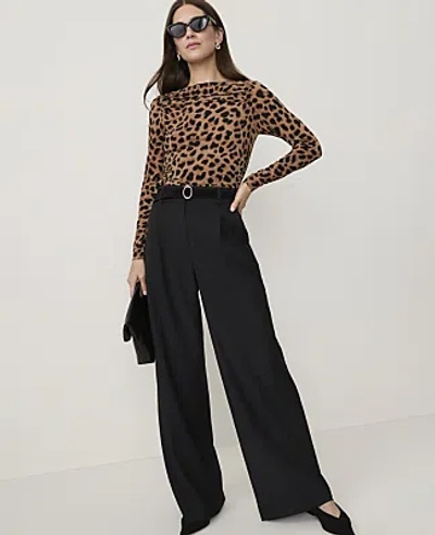 Ann Taylor The Pleated Wide-leg Pant In Black