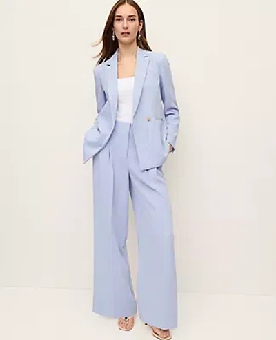 Ann Taylor The Pleated Wide-leg Pant In Blue