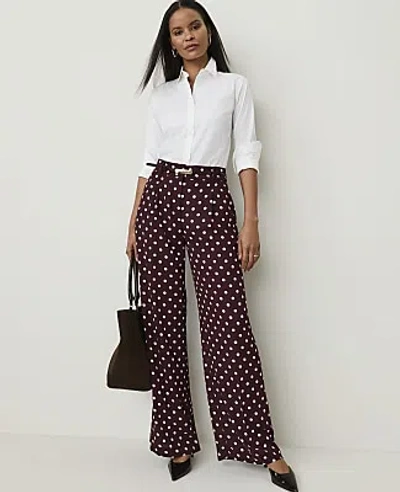 Ann Taylor The Polka Dot Pleated Wide-leg Pant In Purest Plum