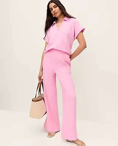 Ann Taylor The Pull-on Wide-leg Pant In Pink