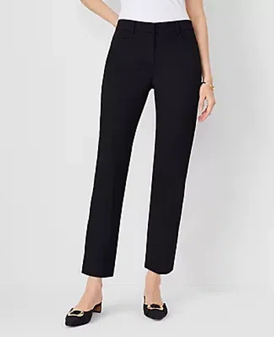 Ann Taylor The Relaxed Cotton Ankle Pant In Black