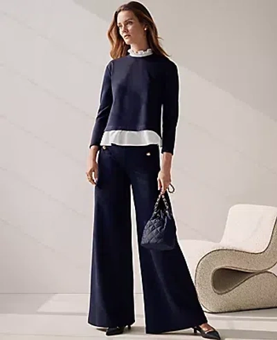Ann Taylor The Sailor Dramatic Wide-leg Pant In Night Sky
