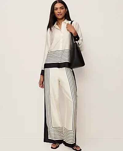 Ann Taylor The Satin Wide-leg Pant In Gray