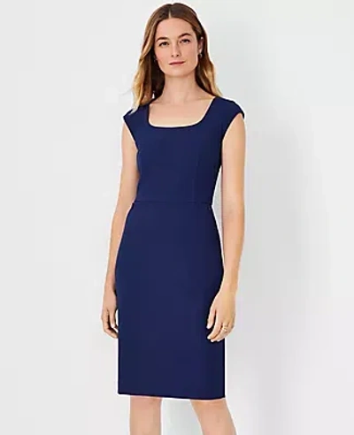 Ann Taylor The Scoop Neck Dress In Bi-stretch In Pure Sapphire