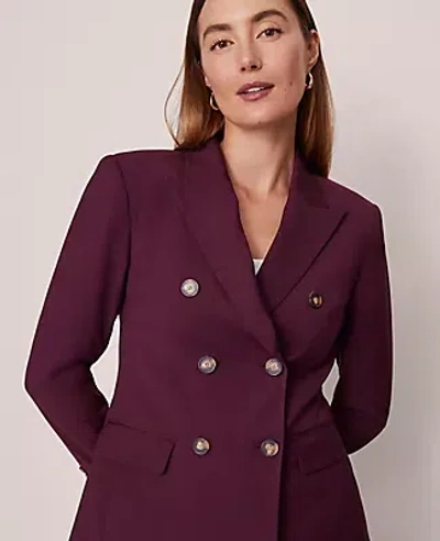 Ann Taylor The Sculptural Double Breasted Blazer In Purple