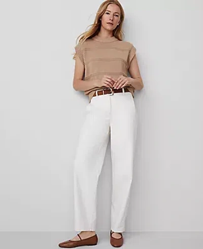 Ann Taylor The Seamed Barrel Ankle Pant In Winter White