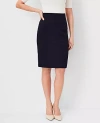 Ann Taylor The Seamed Pencil Skirt In Seasonless Stretch - Curvy Fit In Deep Navy Sky