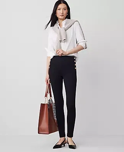 Ann Taylor The Seamed Snap Legging In Black