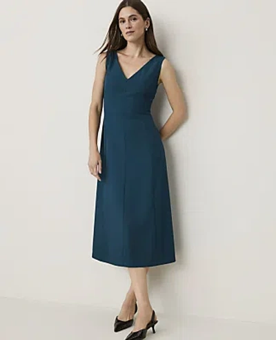 Ann Taylor The Seamed V-neck Flare Dress