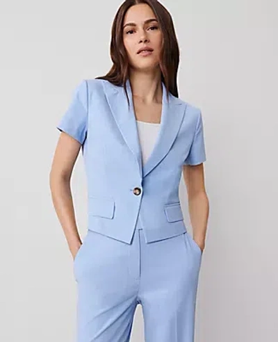 Ann Taylor The Short-sleeve Blazer In Brisk Blue