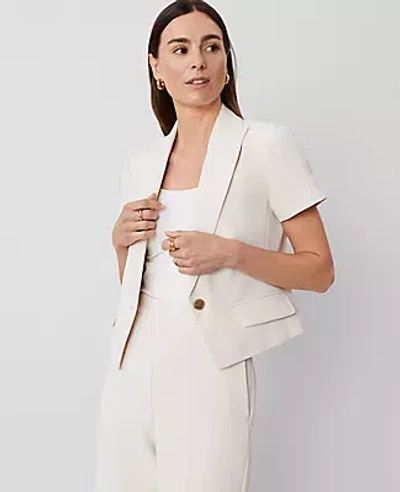 Ann Taylor The Short Sleeve Blazer In Ivory Whisper